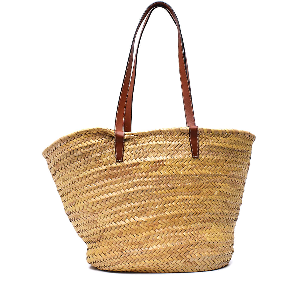 Celine - Wicker/Tan Raffia Triomphe Classic Panier Large Tote Bag